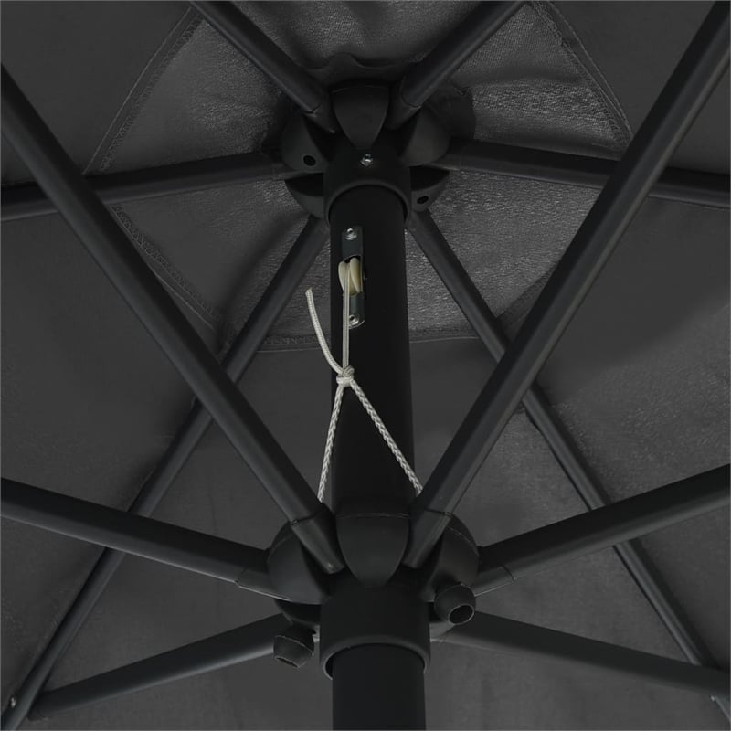 vidaXL 8.9 ft Diameter Garden Parasol w/Adjustable Armrests in Anthracite