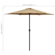 vidaXL Round Garden Parasol in Taupe