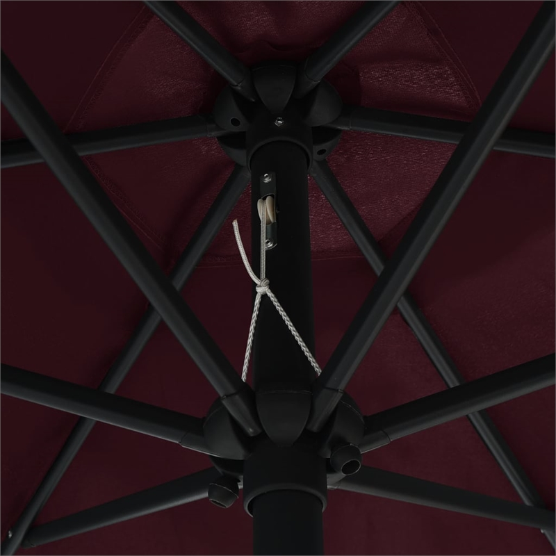 vidaXL Large Tiltable Garden Parasol in Bordeaux Red