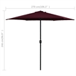 vidaXL Large Tiltable Garden Parasol in Bordeaux Red