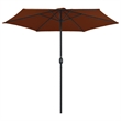 vidaXL Large Collapsible Garden Parasol in Terracotta