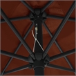 vidaXL Large Collapsible Garden Parasol in Terracotta