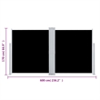 vidaXL Side Awning with Powder Coated Steel in Black