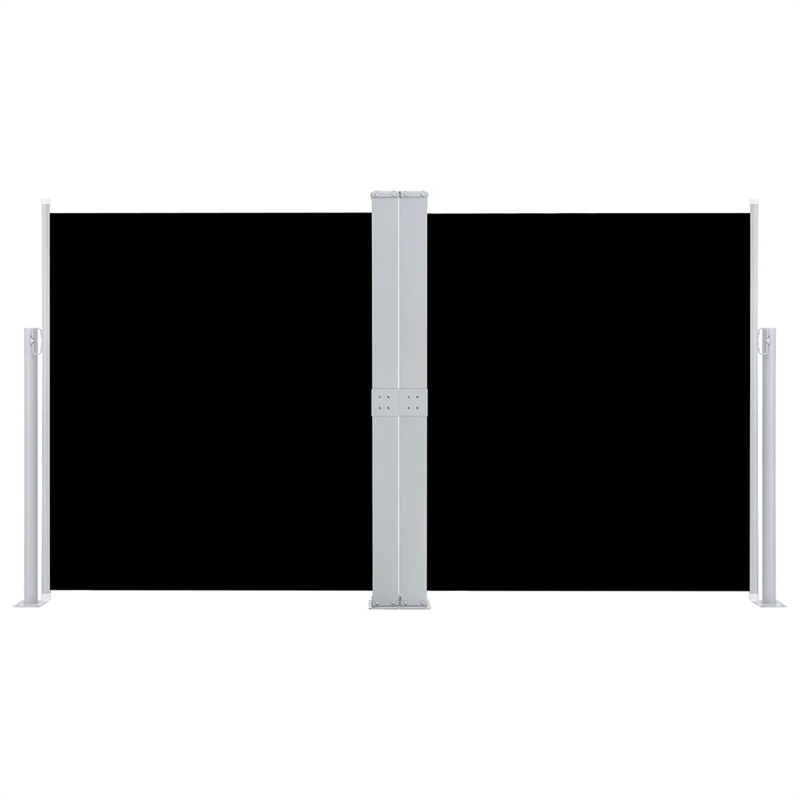 vidaXL Side Awning with Powder Coated Steel in Black