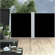 vidaXL Side Awning with Powder Coated Steel in Black