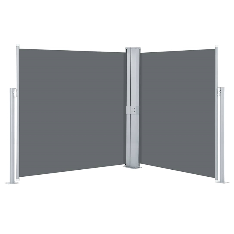 vidaXL Polyester Fabric and Steel Frame Side Awning in Anthracite