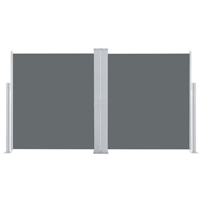 vidaXL Polyester Fabric and Steel Frame Side Awning in Anthracite