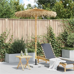 vidaXL 59.1 in Diameter Tiki Umbrella in Natural Bamboo