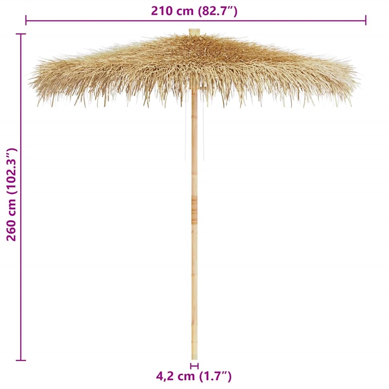 vidaXL Garden Parasol in Brown Bamboo