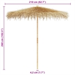 vidaXL Garden Parasol in Brown Bamboo