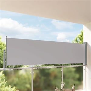vidaXL 39.4 x 118.1&quot Retractable Side Awning in Grey