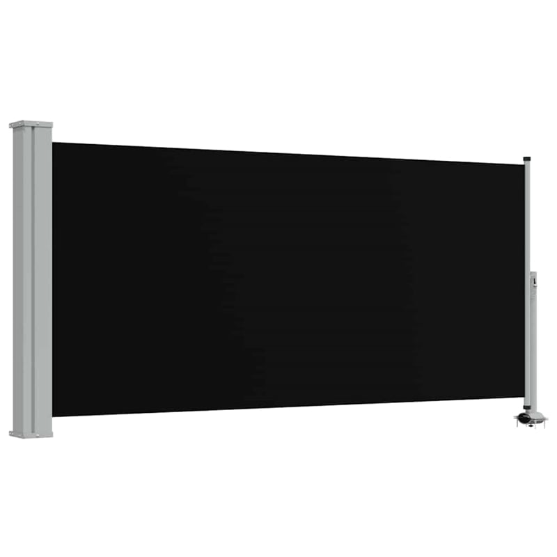 vidaXL Side Awning in Black Screen + Grey Stand