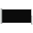 vidaXL Side Awning in Black Screen + Grey Stand
