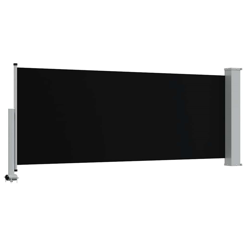 vidaXL Side Awning in Black Screen + Grey Stand