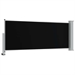 vidaXL Side Awning in Black Screen + Grey Stand