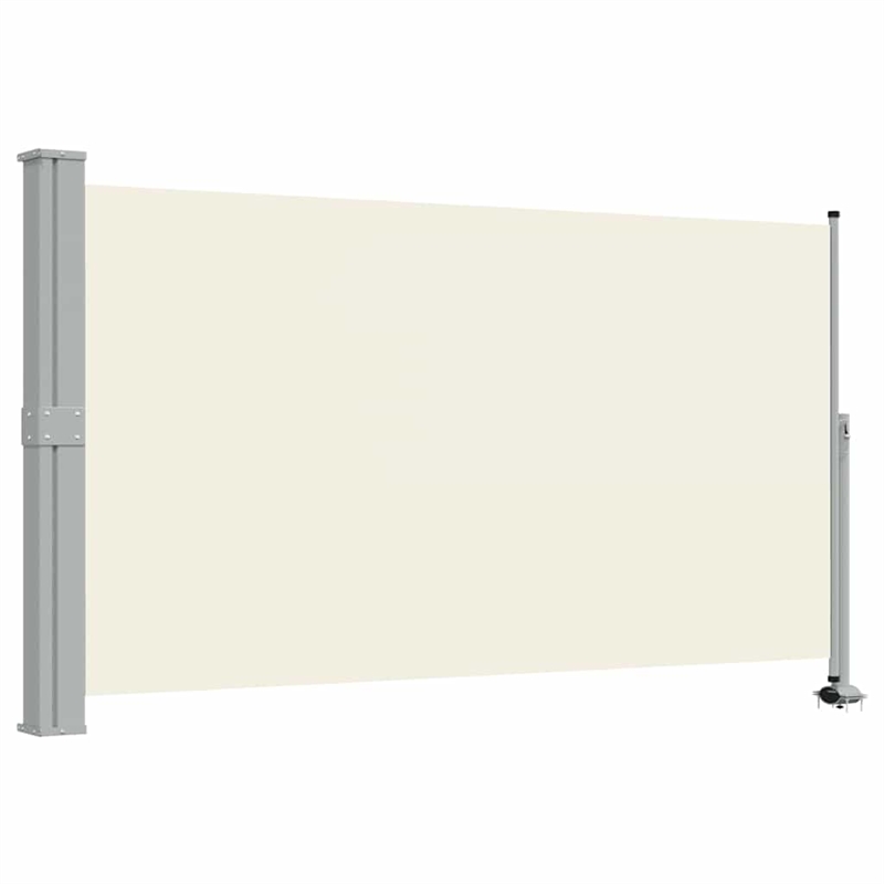 vidaXL Side Awning in Cream screen + Grey stand