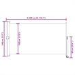 vidaXL Side Awning in Cream screen + Grey stand
