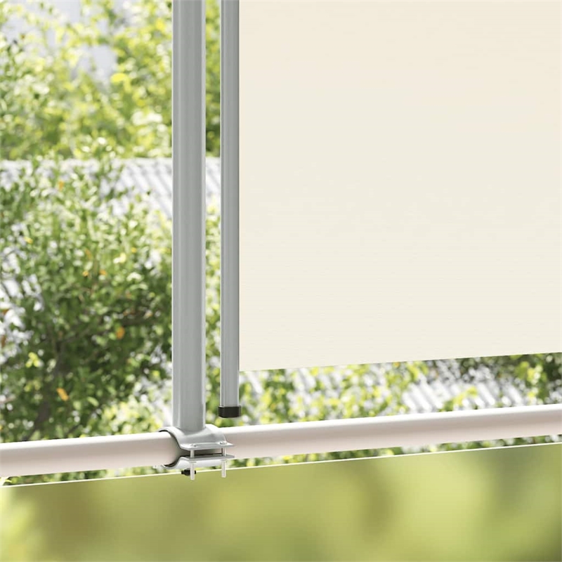 vidaXL Side Awning in Cream screen + Grey stand