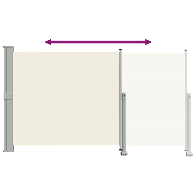 vidaXL Side Awning in Cream screen + Grey stand