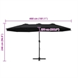 vidaXL Extra Large Parasol Black