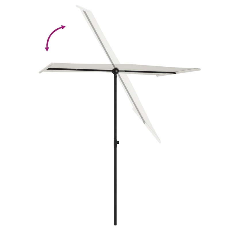 vidaXL Medium Rotatable Garden Parasol in Sand White