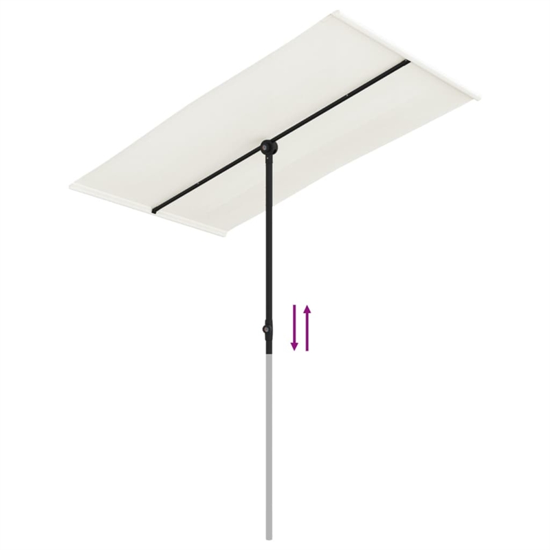 vidaXL Medium Rotatable Garden Parasol in Sand White