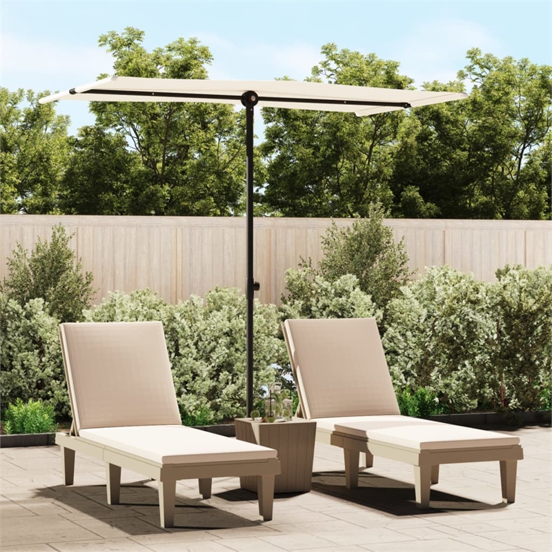 vidaXL Medium Rotatable Garden Parasol in Sand White