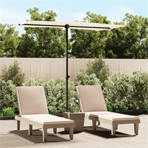 vidaXL Medium Rotatable Garden Parasol in Sand White