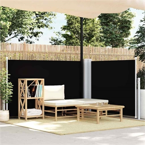 vidaXL 39.4 x 236.2&quot Side Awning with PU Coating in Black