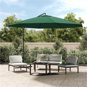 vidaXL Large Cantilever Garden Parasol in Solid Green