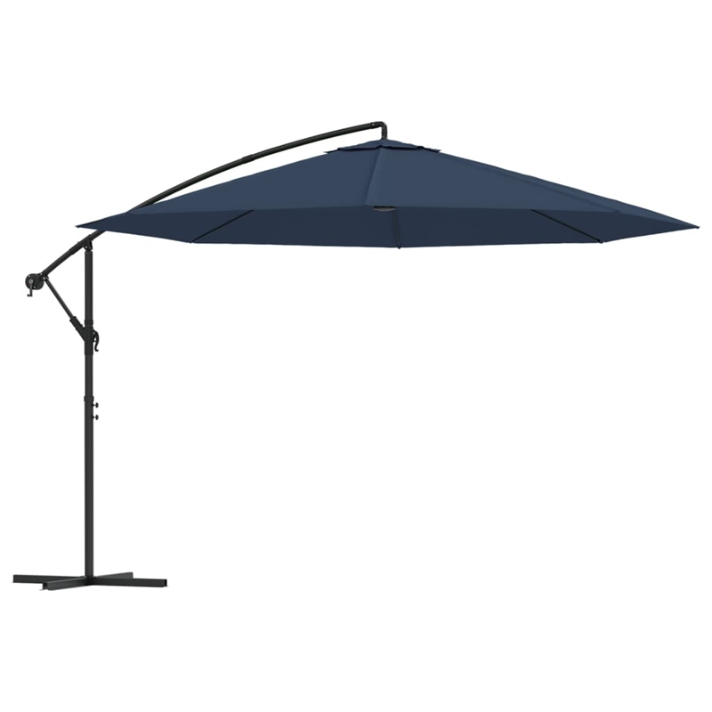 vidaXL Large Cantilever Garden Parasol in Bold Blue