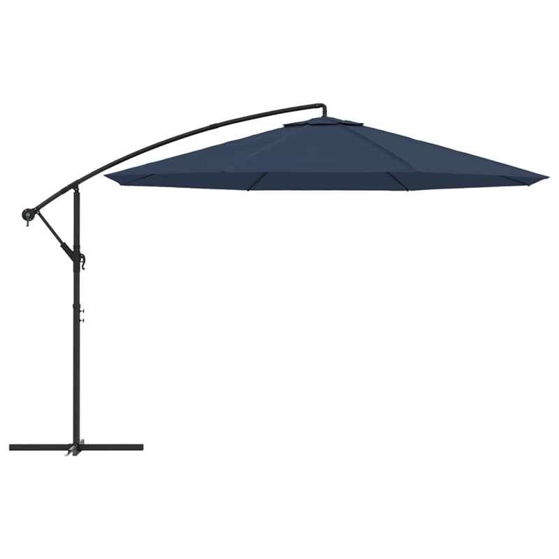 vidaXL Large Cantilever Garden Parasol in Bold Blue