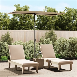 vidaXL 70.9 x 43.3&quot Rotatable Garden Parasol in Taupe