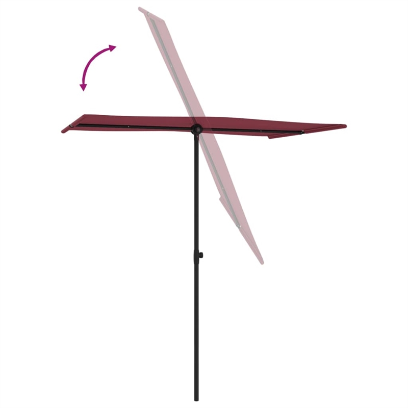 vidaXL Medium Garden Parasol in Bordeaux Red