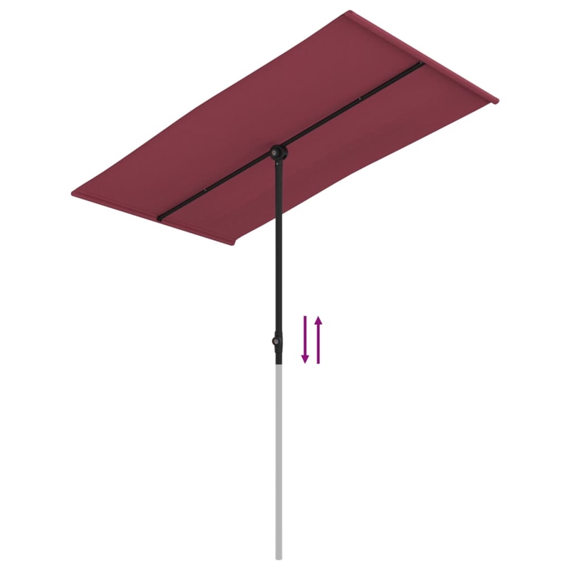 vidaXL Medium Garden Parasol in Bordeaux Red