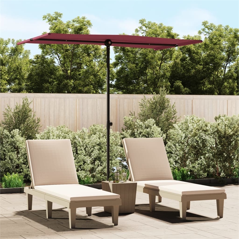 vidaXL Medium Garden Parasol in Bordeaux Red