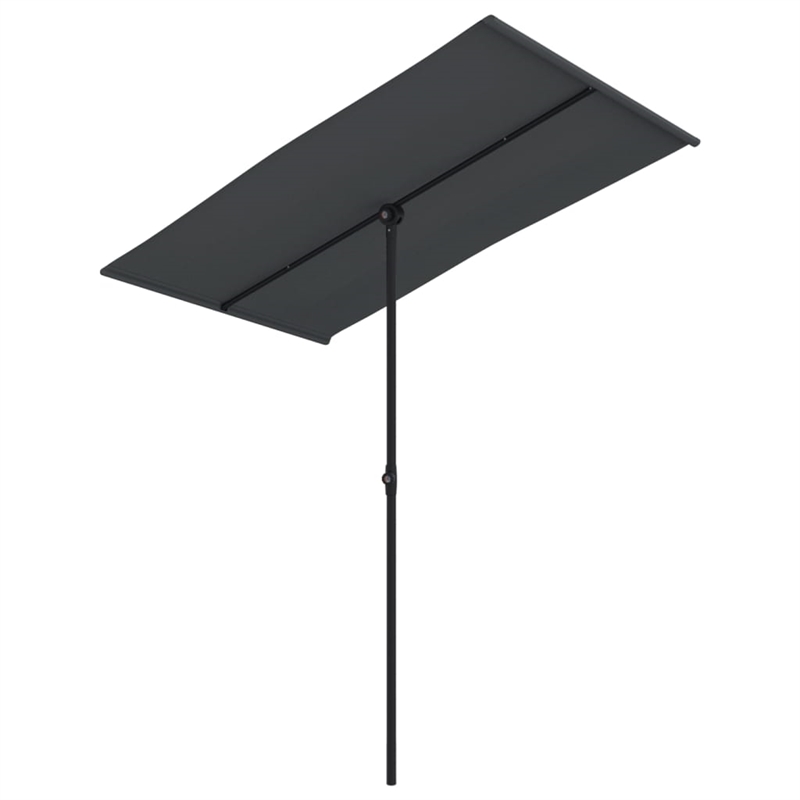 vidaXL Medium Height-Adjustable Garden Parasol in Black