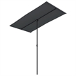 vidaXL Medium Height-Adjustable Garden Parasol in Black