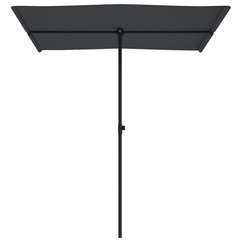 vidaXL Medium Height-Adjustable Garden Parasol in Black