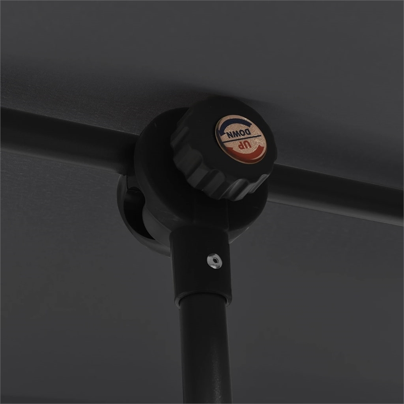 vidaXL Medium Height-Adjustable Garden Parasol in Black