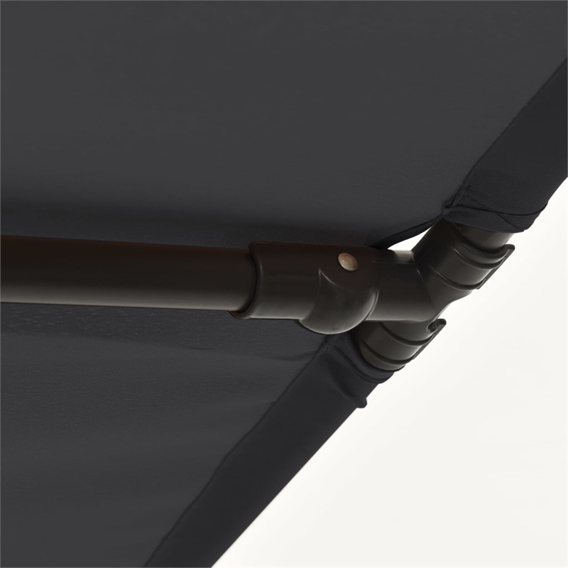 vidaXL Medium Height-Adjustable Garden Parasol in Black