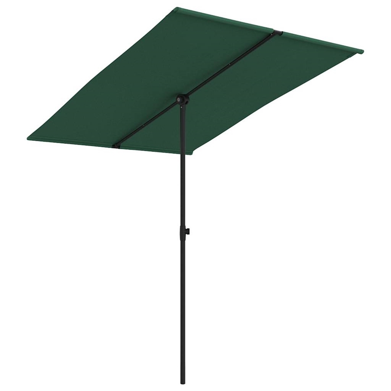vidaXL Large Height-Adjustable Garden Parasol in Green