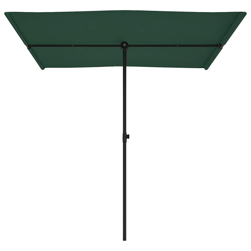 vidaXL Large Height-Adjustable Garden Parasol in Green