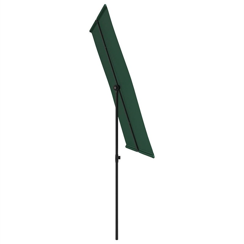 vidaXL Large Height-Adjustable Garden Parasol in Green