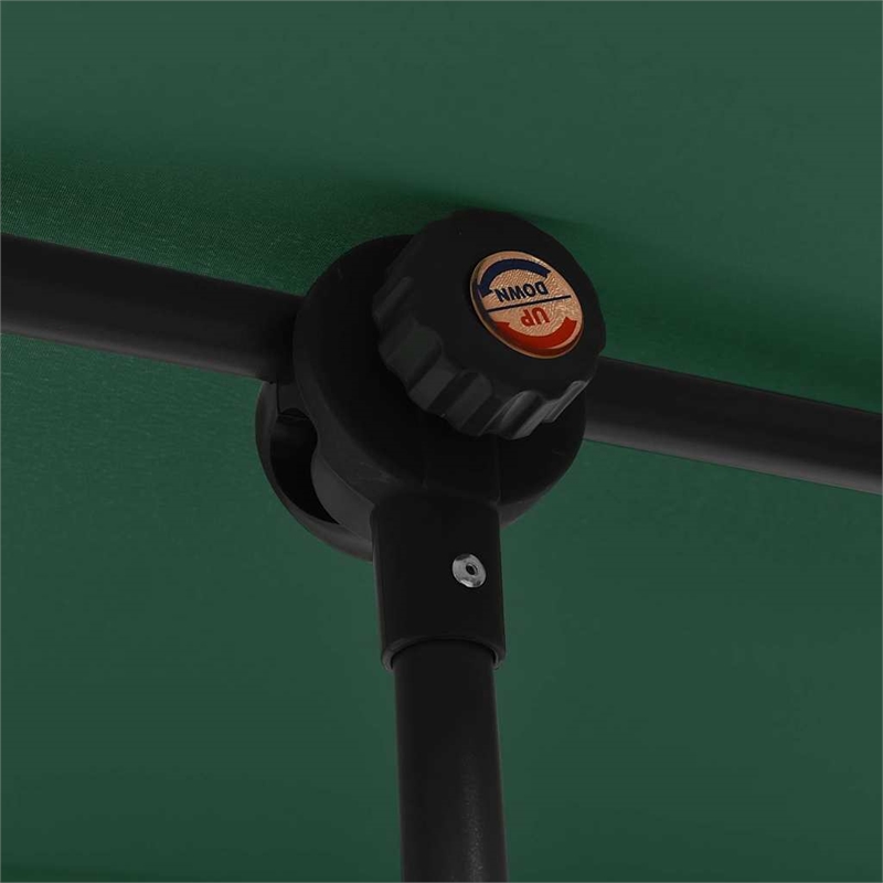 vidaXL Large Height-Adjustable Garden Parasol in Green