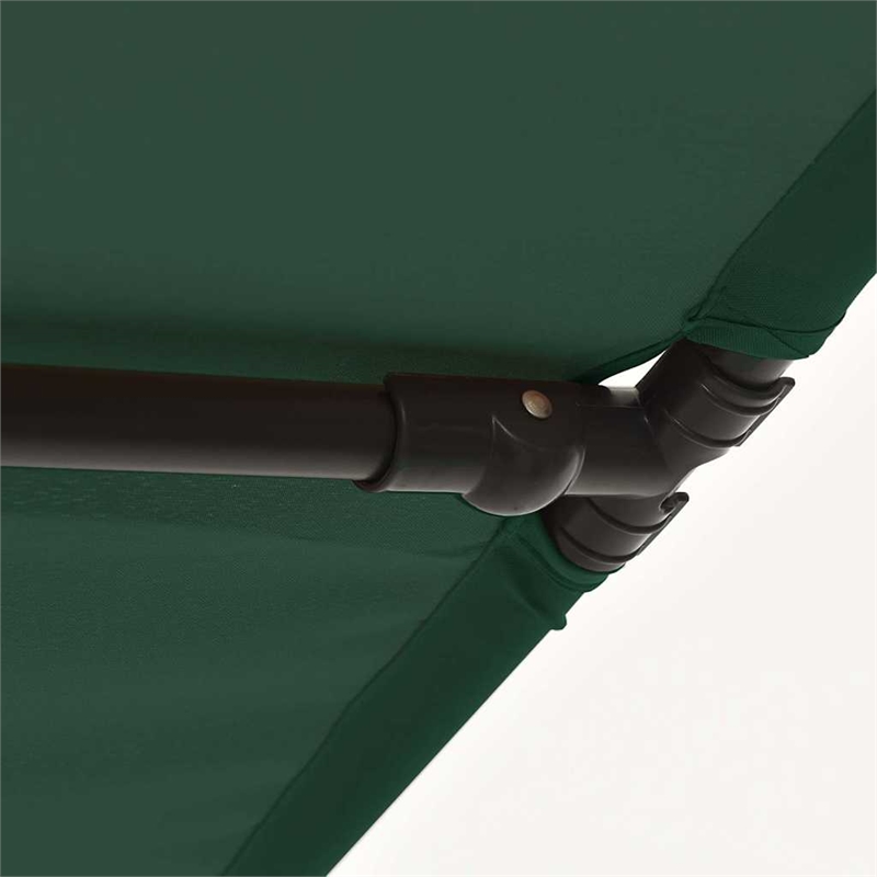 vidaXL Large Height-Adjustable Garden Parasol in Green