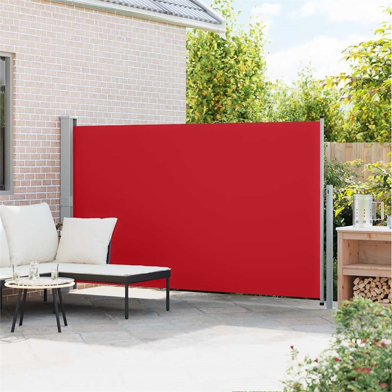 vidaXL Side Awning with Powder Coated Steel in Red and Grey