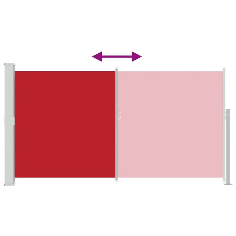 vidaXL Side Awning with Powder Coated Steel in Red and Grey