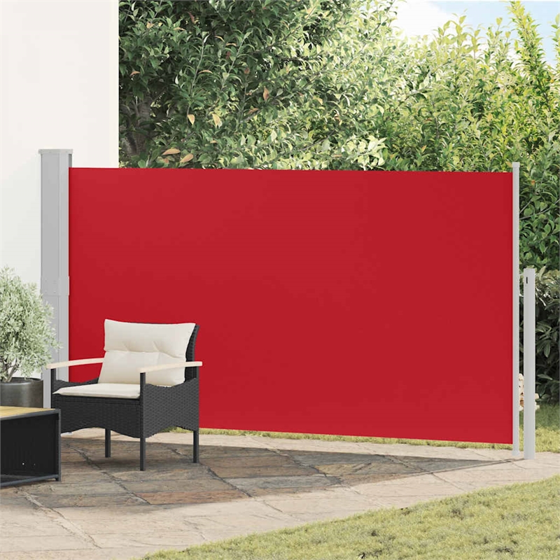 vidaXL Side Awning with Powder Coated Steel in Red and Grey