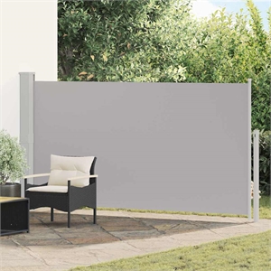 vidaXL 67.0 x 118.1&quot Side Awning with Powder Coated Steel in Grey